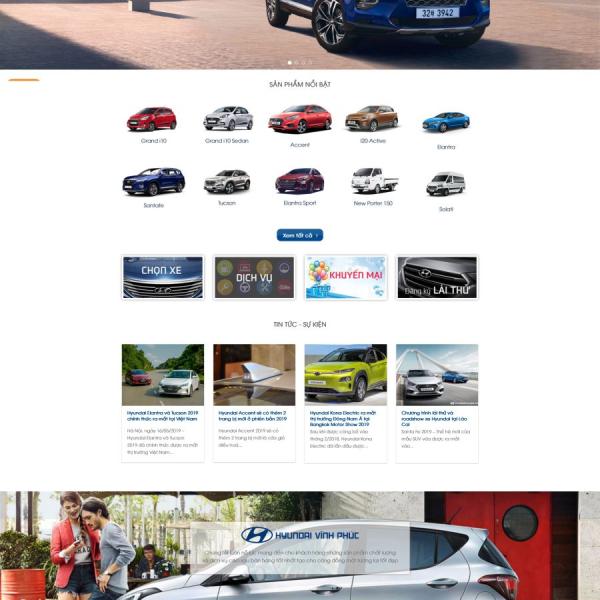 Theme WordPress bán xe Hyundai 4