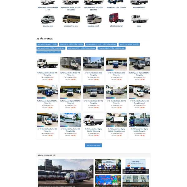 Theme WordPress xe tải huynhdai bắc việt
