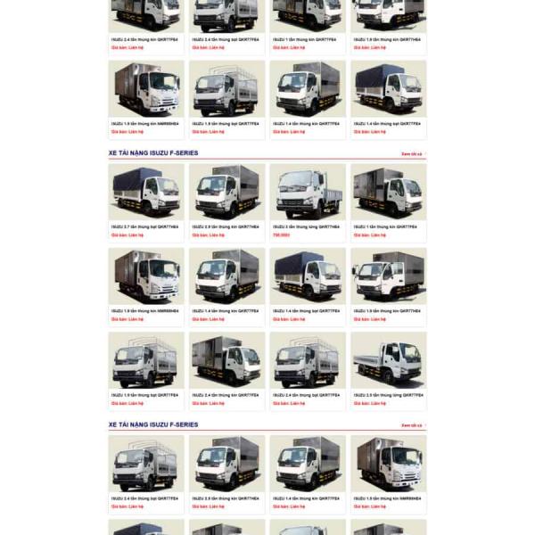 Theme WordPress bán xe tải isuzu