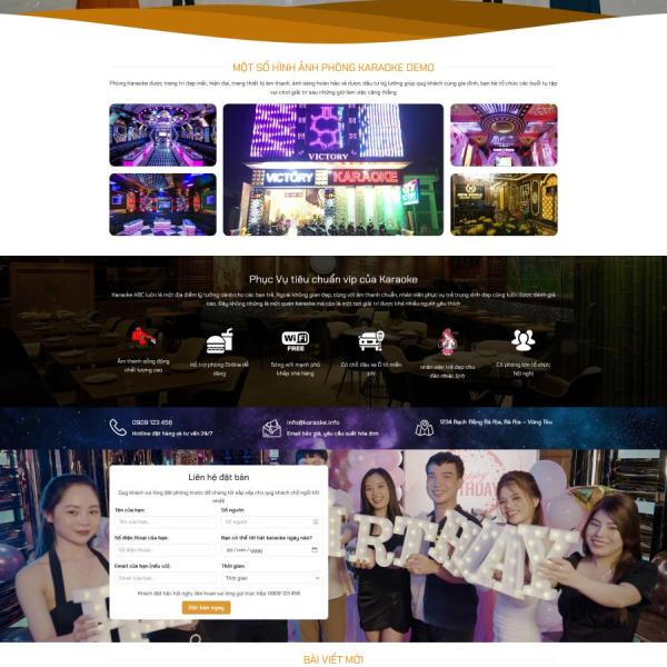 Theme WordPress giới thiệu phòng trà karaoke