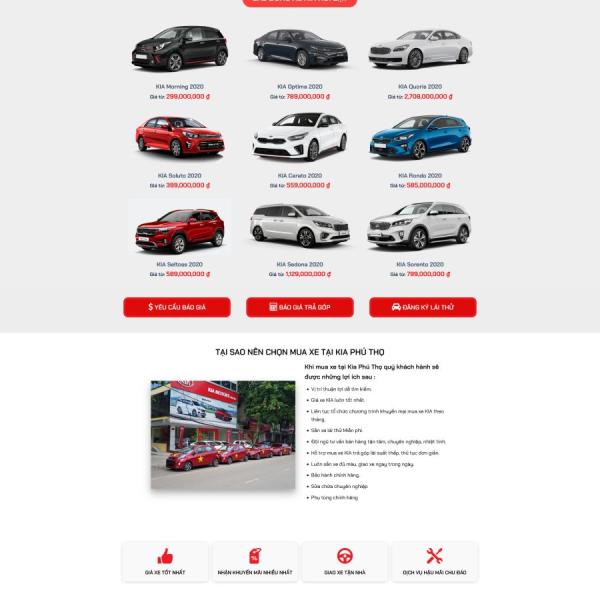 Theme WordPress bán xe ô tô Kia: giá rẻ, đẹp và chuẩn SEO