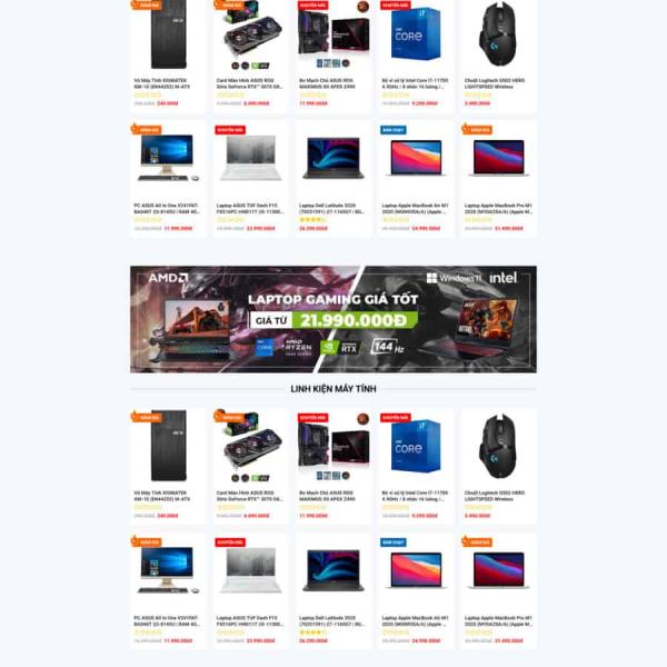 Theme WordPress bán laptop máy tính