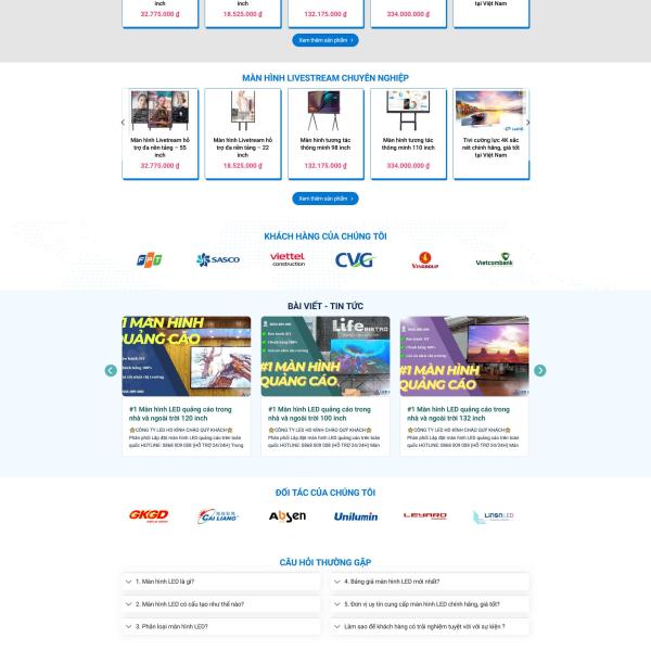 Theme WordPress bán màn hình LED, thiết bị điện tử
