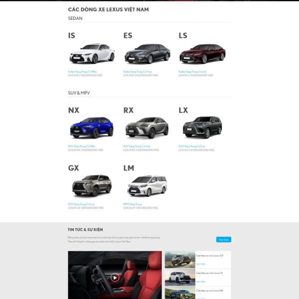 Theme WordPress bán xe ô tô lexus