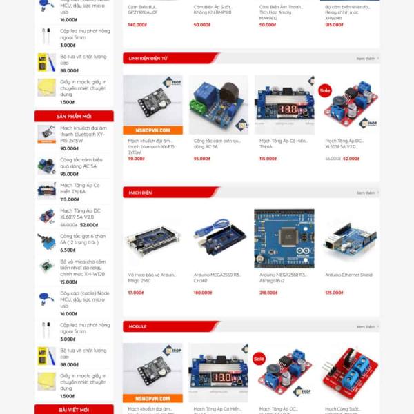 Theme WordPress bán linh kiện điện tử