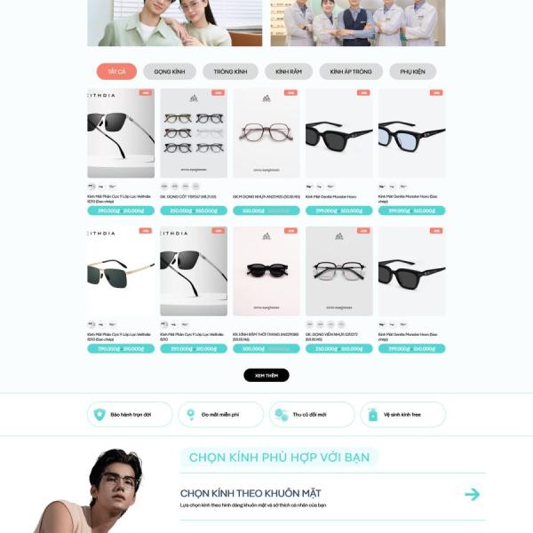 Theme WordPress shop bán mắt kính thời trang