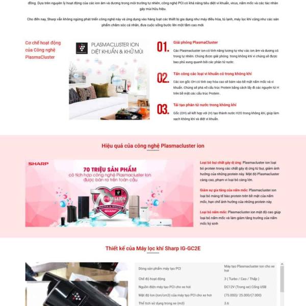 Theme WordPress máy lọc khí xe hơi