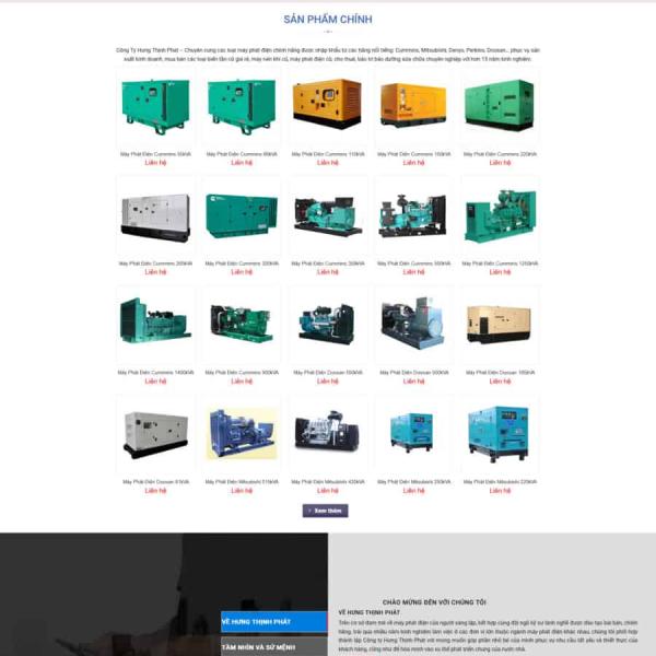 Theme WordPress bán máy phát điện