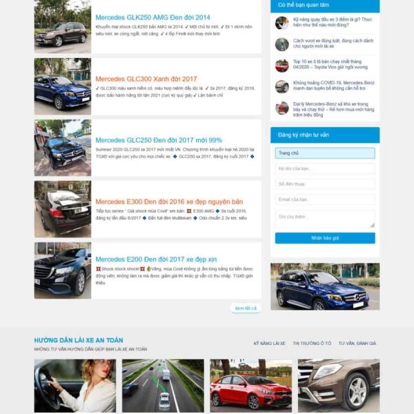 Theme WordPress bán xe mec
