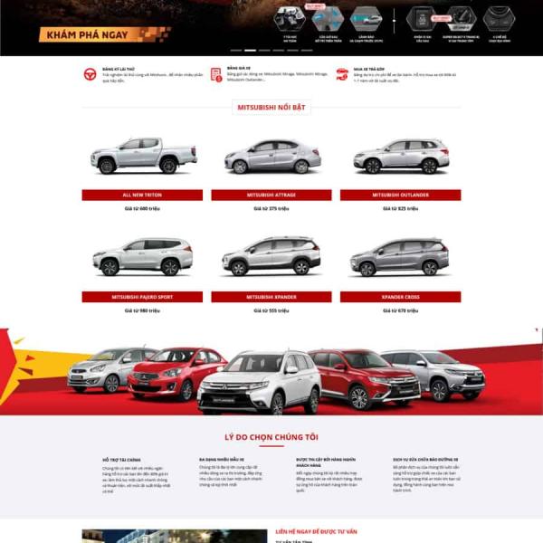 Theme WordPress bán xe misimishi