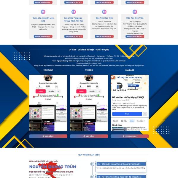 Theme WordPress dịch vụ mạng xã hội