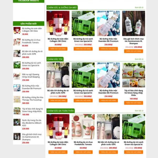 Theme WordPress shop mỹ phẩm 2