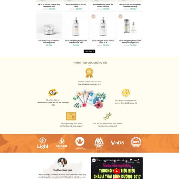 Theme WordPress shop mỹ phẩm đẹp