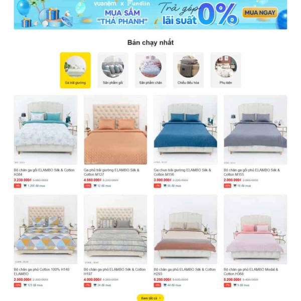 Theme WordPress bán nệm