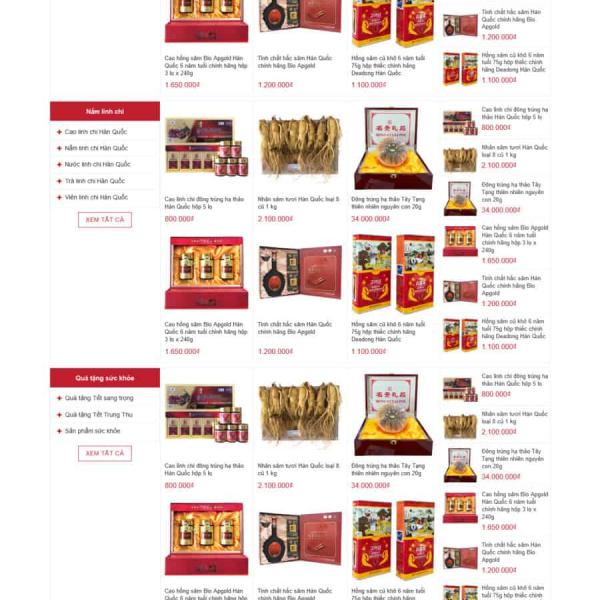 Theme WordPress bán nhân sâm