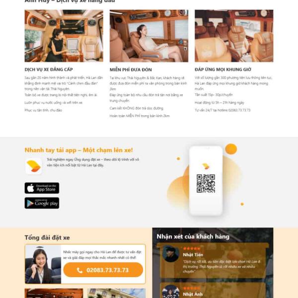 Theme WordPress nhà xe dịch vụ