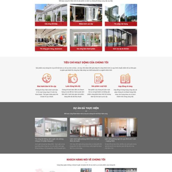 Theme WordPress công ty nhôm kính