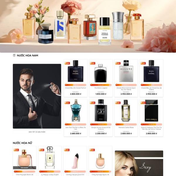 Theme WordPress shop bán nước hoa