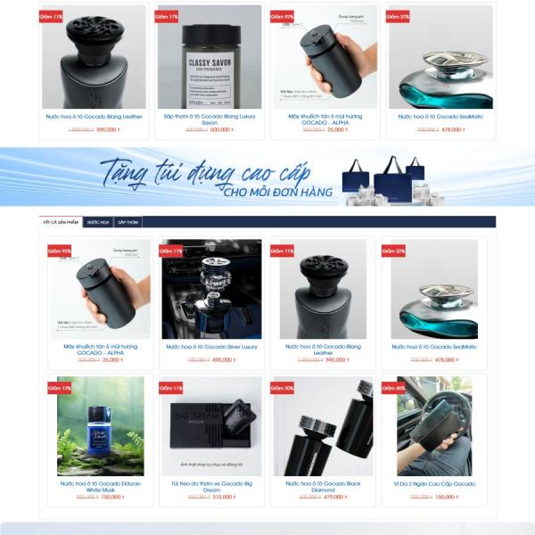 Theme WordPress shop bán nước hoa ô tô
