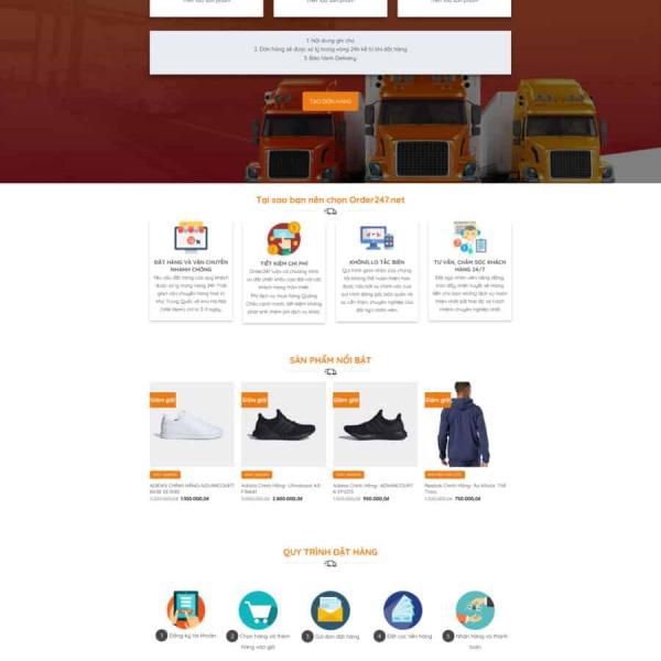 Theme WordPress dịch vụ oder 247