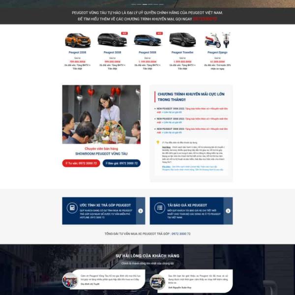 Theme WordPress bán xe peugeot 1