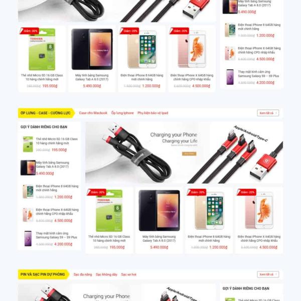 Theme WordPress bán phụ kiện điện thoại