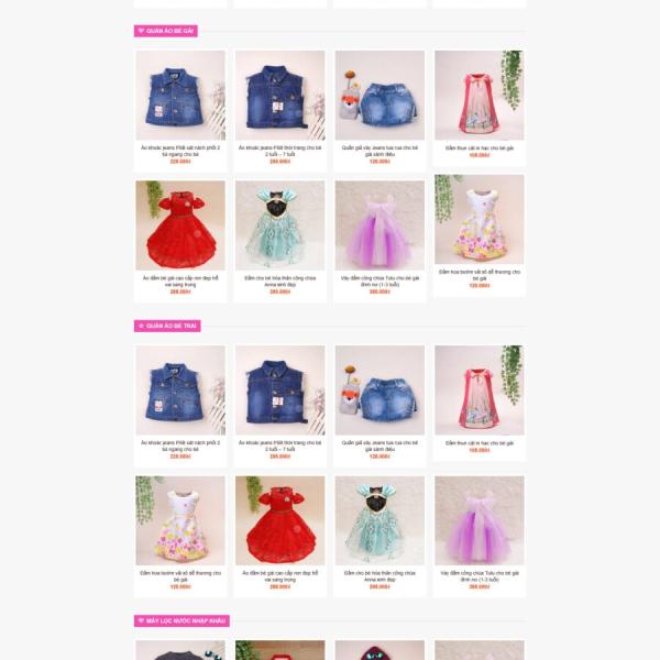 Theme WordPress quần áo trẻ em