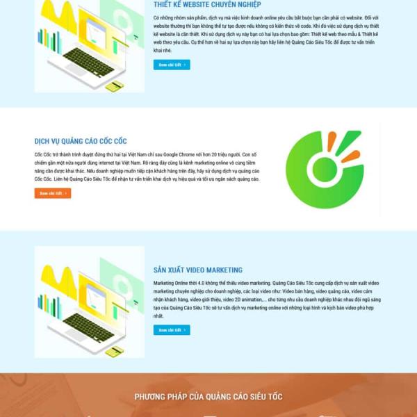 Theme WordPress dịch vụ quảng cáo siêu tốc