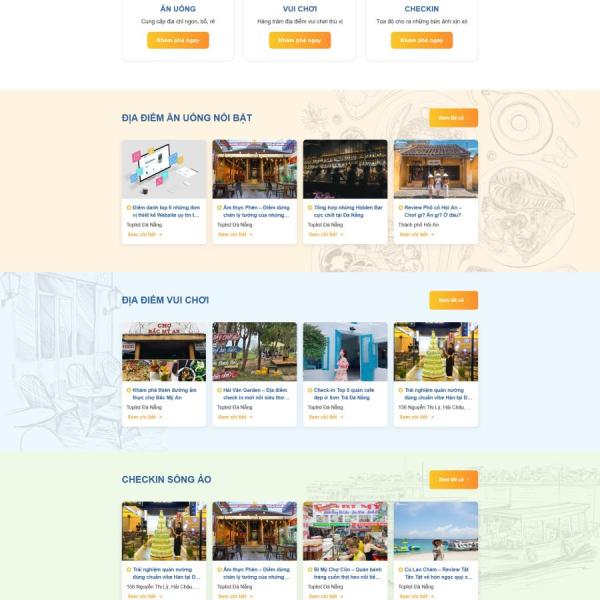 Theme review địa điểm ăn uống, du lịch chuẩn đẹp