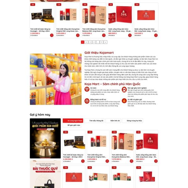 Theme WordPress bán sâm hàn quốc