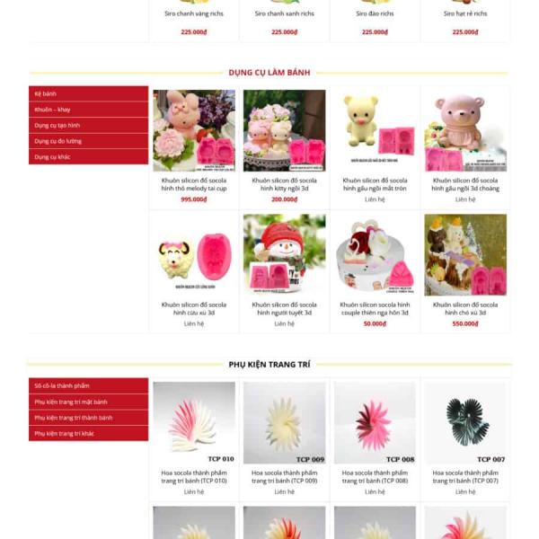 Theme WordPress nguyên liệu pha chế