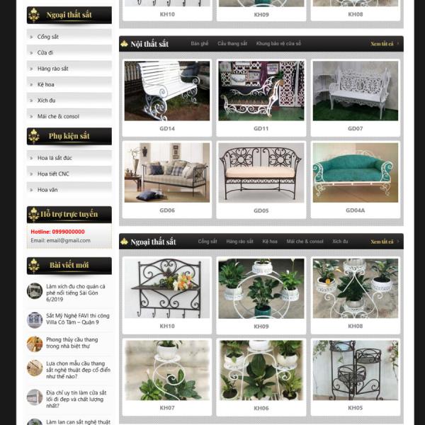 Theme WordPress cơ khí sắt mỹ nghệ