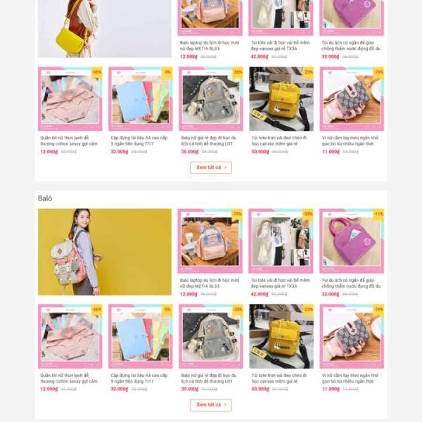 Theme WordPress bán ba lô túi xách đẹp