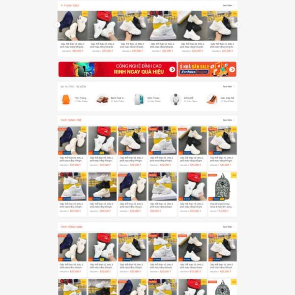 Theme WordPress bán hàng giống Shopee