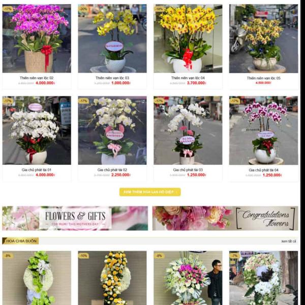 Theme WordPress shop hoa tươi 1