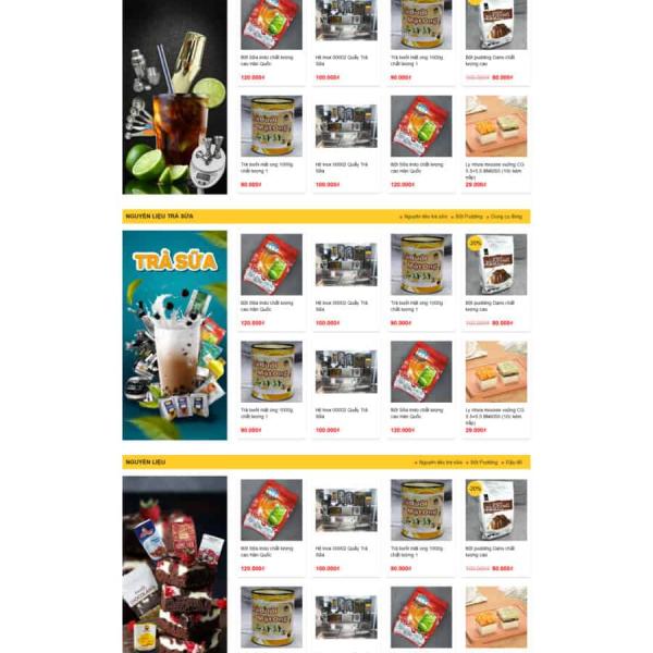 Theme WordPress shop nguyên liệu