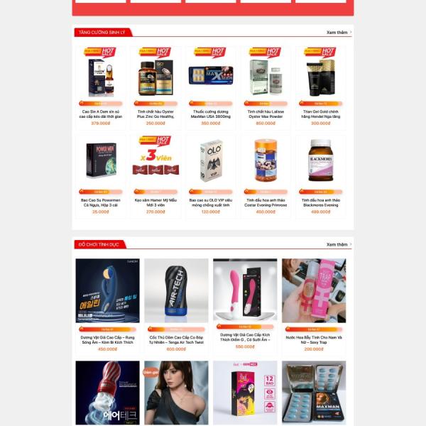 Theme WordPress bán sản phẩm sinh lý 18