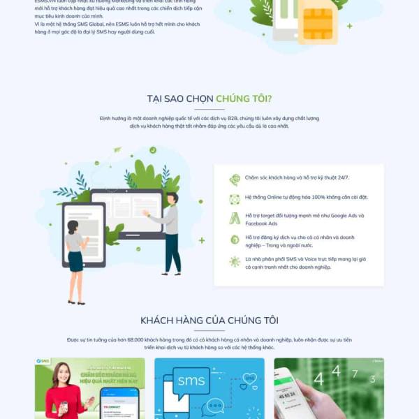 Theme WordPress dịch vụ sms