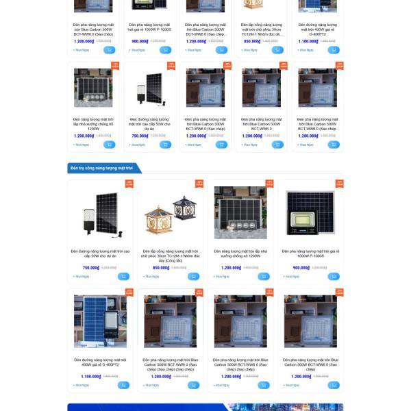 Theme WordPress bán đèn solar năng lượng mặt trời