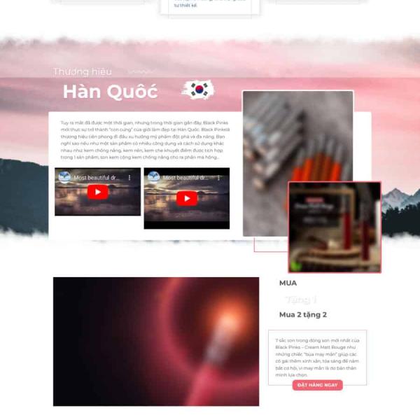 Theme WordPress lading pape giới thiệu son môi