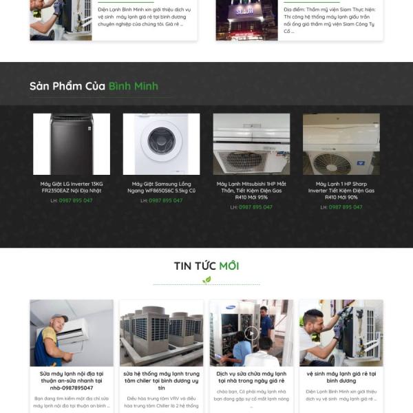 Theme WordPress dịch vụ sửa điện lạnh