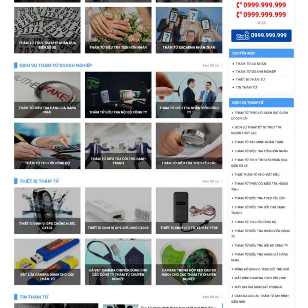 Theme WordPress dịch vụ thám tử