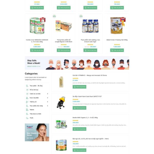 Theme WordPress nhà thuốc giao diện đẹp, chuẩn SEO