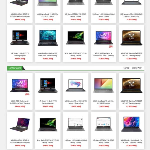 Theme WordPress bán laptop 2