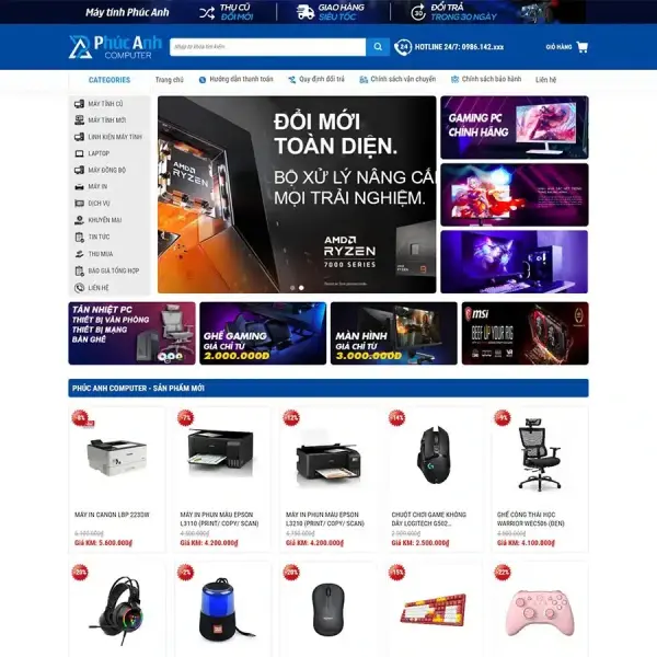 Theme WordPress bán máy tính 4 đẹp chuẩn SEO