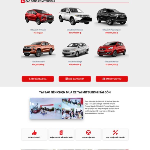 Theme WordPress bán xe Mitsubishi 1