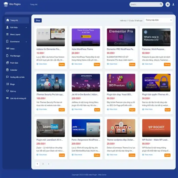 Theme WordPress bán plugin, theme gọn gàng dễ nhìn