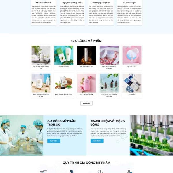 Theme WordPress gia công mỹ phẩm