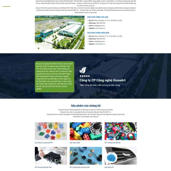 Theme WordPress công ty nhựa