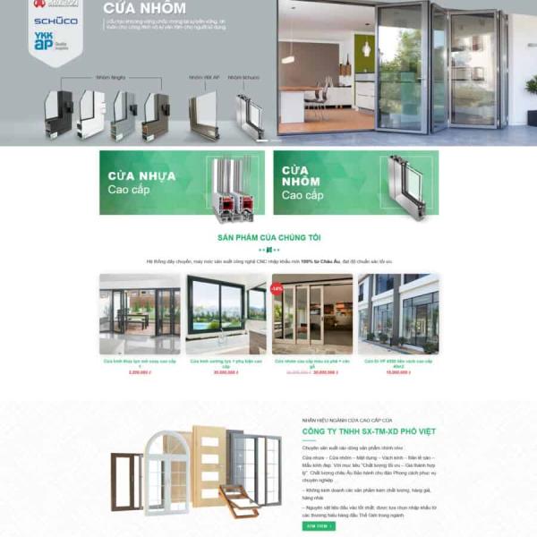 Theme WordPress cửa nhôm kính cửa lùa